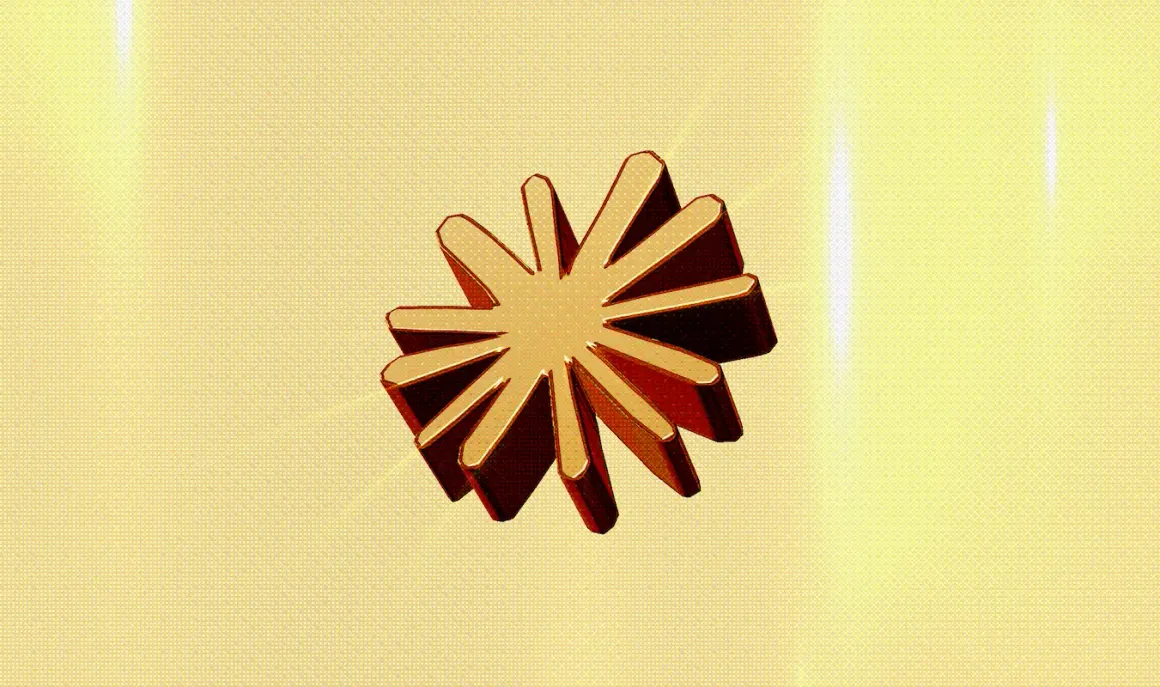 Claude AI Icon in 3D im Dithering Effekt 