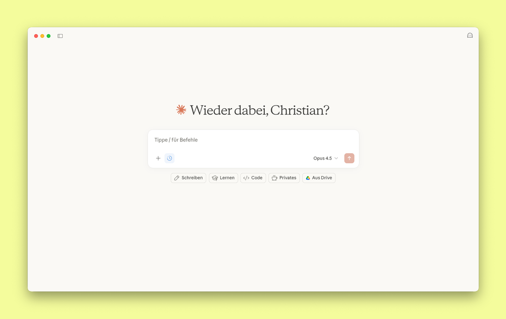 Screenshot der Claude.ai App