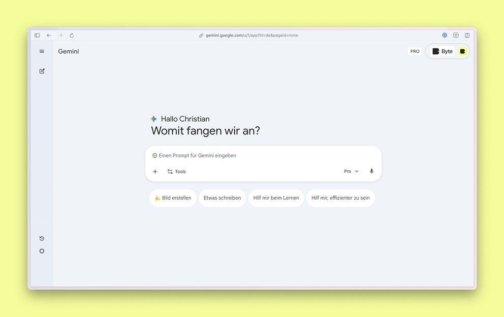 Screenshot von Google Gemini