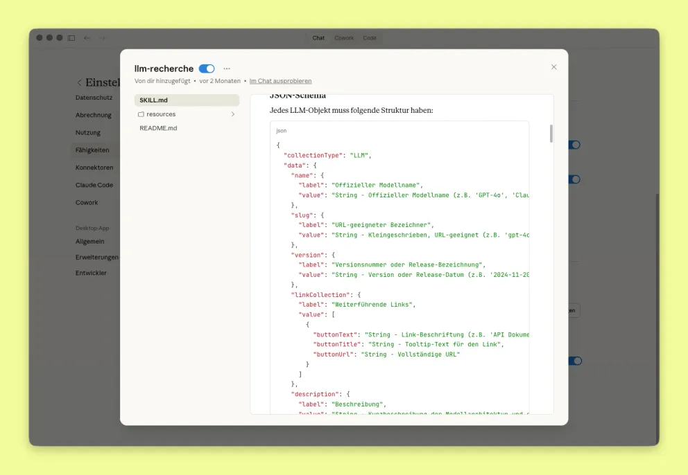 Claude Skill von der Byte.de Redaktion zum Recherchieren von LLM-Daten